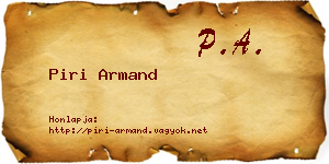 Piri Armand névjegykártya